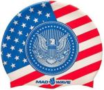 Mad Wave Cască de înot mad wave usa swim cap blue/red