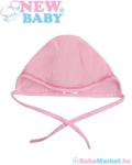 NEW BABY Megkötős baba sapka - New Baby rózsaszín - 56 (0-3 hó)