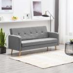 vidaXL Canapea din material textil gri deschis (247037) Canapea