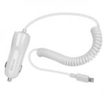Astrum CC390 iPhone/iPad lightning 8 pin MFI engedélyes autós töltő spirál kábellel 2, 4A fehér 12W