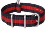  ZULU NATO óraszíj, fekete/piros, 20mm
