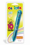 CARIOCA Pix cu 10 culori fluorescente, corp transparent color, blister, CARIOCA (CA-41500) - officeclass