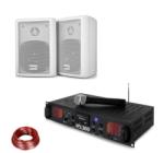 Skytec SPL 300 VHF, set cu amplificator PA, 2 difuzoare, cablu difuzor, alb (PL-10870-29673) (PL-10870-29673) Set DJ