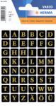  Herma Vario No. 4130 arany színű, 10 mm magasságú, öntapadó betűk, fekete színű fólián, karakterek: A-Z - kiszerelés: 2 ív / csomag (Herma No. 4130)