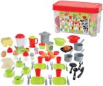 Ecoiffier Set de veselă cu mixer în cutie de depozitare 100% Chef Ecoiffier 70 de accesorii cu alimente de la 18 luni (ECO2598) Bucatarie copii