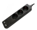 V-TAC 3 Plug + 2 USB 1,5 m (8776)