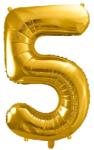 óriás szám fólia léggömb "5", arany