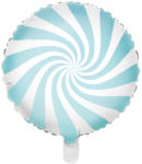 PartyDeco S. r. o Világos kék csíkos fólia lufi, 18"/45cm