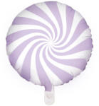 PartyDeco S. r. o Lila csíkos fólia lufi, 18"/45cm
