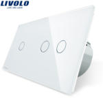 LIVOLO Intrerupator simplu + dublu cu touch Livolo din sticla