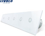 LIVOLO Intrerupator LIVOLO cu touch din sticla cu 5 intrerupatoare simple