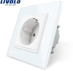 LIVOLO Priza simpla Livolo cu rama din sticla