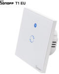 SONOFF Intrerupator simplu cu touch Sonoff T1EU1C, Wi-Fi + RF, Control de pe telefonul mobil
