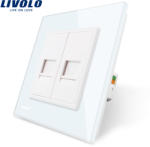 LIVOLO Priza dubla internet Livolo cu rama din sticla