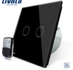 LIVOLO Intrerupator LIVOLO cu touch dublu wireless telecomanda inclusa - culoare negru