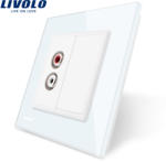 LIVOLO Priza simpla audio Livolo cu rama din sticla