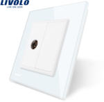 LIVOLO Priza simpla TV Livolo cu rama din sticla