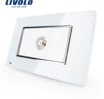 LIVOLO Priza TV satelit Livolo cu rama din sticla - standard italian