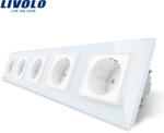 LIVOLO Priza cvintupla Livolo cu rama din sticla