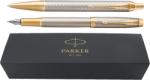 Parker Set pix+stilou Parker IM Royal Premium argintiu cu accesorii aurii (PAR-SETPSIMRP3)