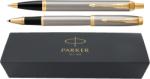 Parker Set pix+roller Parker IM Royal argintiu satinat cu accesorii aurii (PAR-SETPRIMR5)