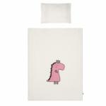 Belisima 6-részes ágyneműhuzat Belisima Dino 3D 90/120 krémszínű-rózsaszín - pindurka