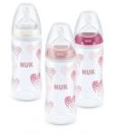 Nuk - Set 3 Biberoane First Choice+ 300ml, Pink (NK_10225122)