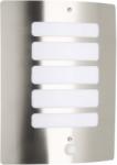 Brilliant 47698/82 | Todd Brilliant fali lámpa mozgásérzékelő 1x E27 IP44 nemesacél, rozsdamentes acél, fehér (47698/82)