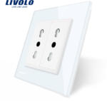 LIVOLO Priza dubla module inguste Livolo cu rama din sticla - standard german