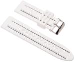  Szilikon óraszíj, fehér/fekete varrás, 22mm