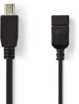 Nedis Cablu de date case de marcat fiscale USB 2.0 A mama - mini USB 5 pini tata OTG 0.2m Nedis (CCGP60315BK02)