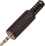 Valueline Conector mufa jack stereo 2.5 mm tata platic negru cu protector cablu VALUELINE (JC-024)