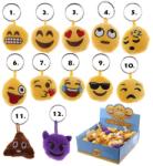 PUCKATOR Smiley, emoji kulcstartó, plüss kulcstartó, 4 cm, többféle (PCT-KEY60) - mesescuccok