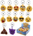 PUCKATOR Smiley, emoji kulcstartó, plüss kulcstartó, 4 cm, többféle (PCT-KEY60)