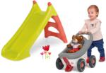 Smoby Set tobogan Toboggan XS Smoby verde și premergător, cărucior și remorcă Buggy 3în1 (SM310270-3)