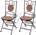 vidaXL Terrakotta színű összecsukható kerámia szék, 2db (41529)