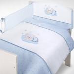 Albero Mio Set lenjerie brodata 5 piese - Sleeping Bear blue Lenjerii de pat bebelusi‎, patura bebelusi