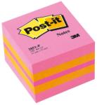 Post-it Minicub notite adezive Post-it, 51 x 51 mm, 400 file, roz/galben
