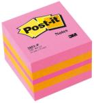 Post-it Notes adeziv 51 x 51 mm, 400 file, mini cub Post-it 3M, roz/galben