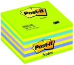 Post-it Notes adeziv 76 x 76 mm, 450 file cub neon, Post-it 3M, verde/galben