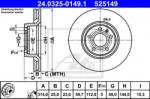 ATE Disc frana AUDI A6 Avant (4F5, C6) (2005 - 2011) ATE 24.0325-0149.1