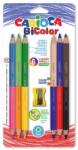 CARIOCA Creioane colorate CARIOCA BiColor Maxi, hexagonale, bicolore, 6 buc/blister, ascutitoare inclusa