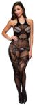 BACI Crotchless Jacquard Bodystocking Bac5007blk - Os