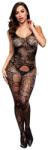 BACI Crotchless Jacquard Bodystocking Bac5006blk - Os