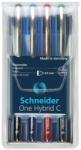 Schneider Roller cu cerneala SCHNEIDER One Hybrid C, ball point 0.3mm, 4 culori/set - (N, R, A, V)