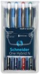 Schneider Roller cu cerneala SCHNEIDER One Hybrid N, ball point 0.3mm, 4 culori/set - (N, R, A, V)