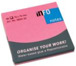 Info Notes adeziv 75 x 75 mm, 80 file briliant, Info Notes, roz