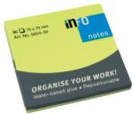 Info Notes adeziv 75 x 75 mm, 80 file briliant, Info Notes, verde
