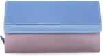 Manier Portofel din piele naturala bej/bleu PTF031