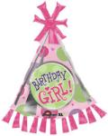 Party Center Balon folie figurina coif birthday girl - 89cm, amscan 17934 (PC_A17934)
